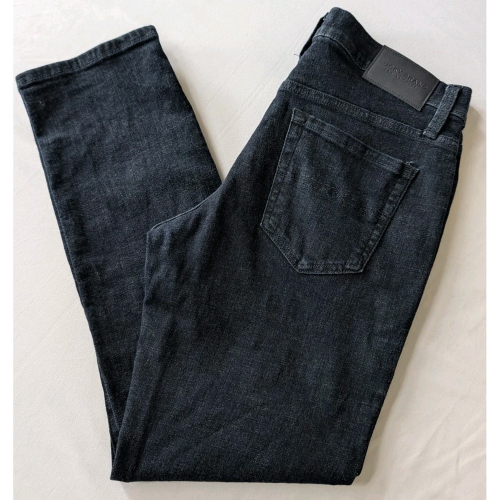 Lucky Brand 121 Slim Straight Jeans Mens 30(32)x30 Dark Wash Blue Stretch Denim